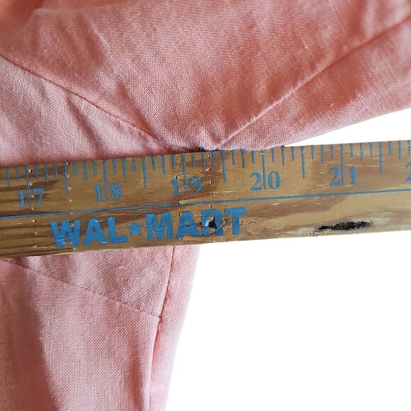 Sunny Leigh Linen Boho Embroidered Tunic Top Peach Sz M Kurta Style Resortwear - Picture 14 of 16